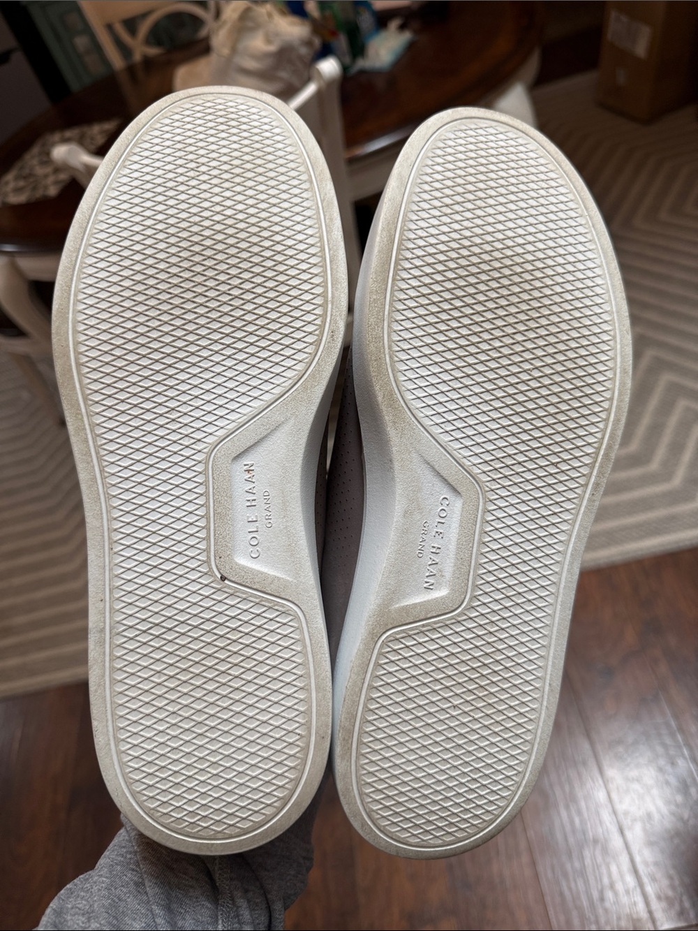 Cole Haan Perforated Taupe Sneakers with White Sole - Picture 5 of 5